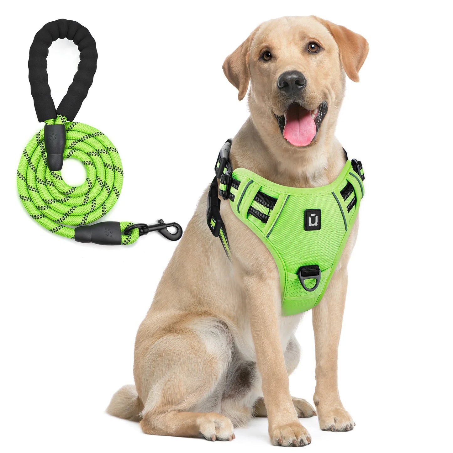 Dog Harness and Leash Combo, Escape Proof No Pull Vest Harness, with 5 Feet Leash, Reflective Adjustable Soft Padded Pet Harness - Walks Made Worry-Free — The Harness That Keeps Your Best Friend Safe, Happy, and Close.