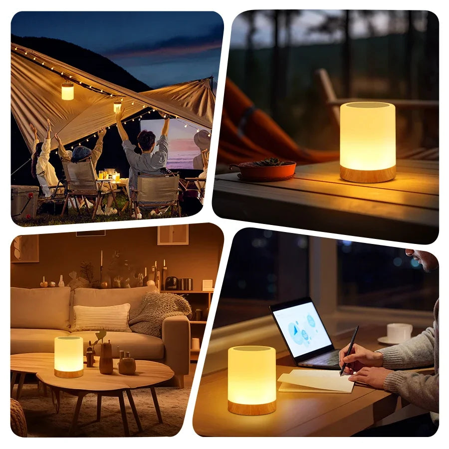 Touch Bedside Table Lamp RGB USB Rechargeable Night Light NightStand Desk Lamp Bedroom Decoration Kids Gift Dining Table Light - Touch, Glow, Relax — The Bedside Lamp That Transforms Every Moment into Calm