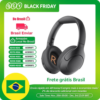 QCY H3 Lite Bluetooth 5.3 ANC Headset — HiFi 40mm Drivers, Noise Cancelling Comfort for Work, Travel & Study