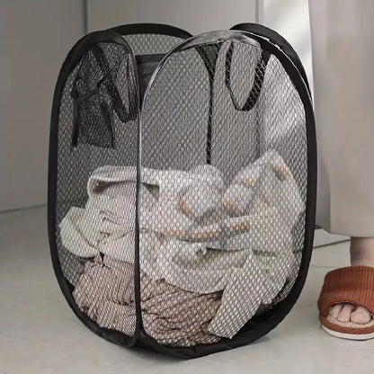 Mesh Pop-up Laundry Basket, , Large Capacity Storage  - Finally, a Foldable Laundry Basket That Saves Space and Stress.
