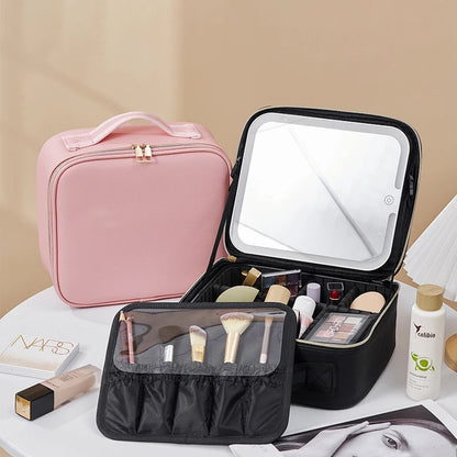Smart LED Cosmetic Case With Mirror Travel Makeup Bag Large Capacity Female Beautician Skincare Product
Perfect Lighting, Perfect Organisation — Your All-In-One Beauty Case for Travelling in Style