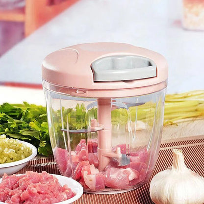 500/900ML Manual Food Mincer & Garlic Crusher – Chop, Slice, Crush and Create Delicious Meals With Zero Effort