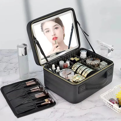 Smart LED Cosmetic Case With Mirror Travel Makeup Bag Large Capacity Female Beautician Skincare Product
Perfect Lighting, Perfect Organisation — Your All-In-One Beauty Case for Travelling in Style