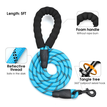 Dog Harness and Leash Combo, Escape Proof No Pull Vest Harness, with 5 Feet Leash, Reflective Adjustable Soft Padded Pet Harness - Walks Made Worry-Free — The Harness That Keeps Your Best Friend Safe, Happy, and Close.