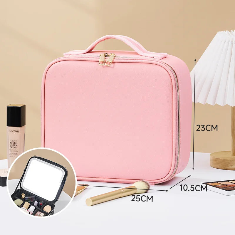 Smart LED Cosmetic Case With Mirror Travel Makeup Bag Large Capacity Female Beautician Skincare Product
Perfect Lighting, Perfect Organisation — Your All-In-One Beauty Case for Travelling in Style