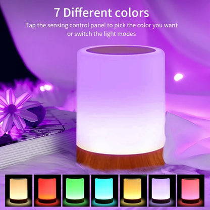 Touch Bedside Table Lamp RGB USB Rechargeable Night Light NightStand Desk Lamp Bedroom Decoration Kids Gift Dining Table Light  - Touch, Glow, Relax — The Bedside Lamp That Transforms Every Moment into Calm