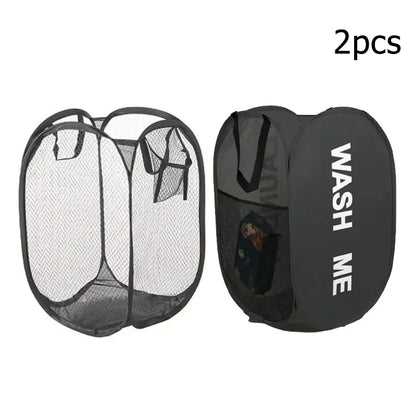 Mesh Pop-up Laundry Basket, , Large Capacity Storage  - Finally, a Foldable Laundry Basket That Saves Space and Stress.