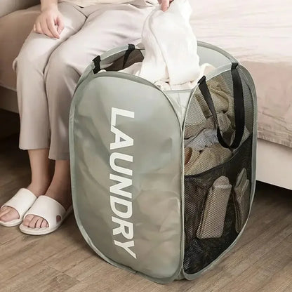 Mesh Pop-up Laundry Basket, , Large Capacity Storage  - Finally, a Foldable Laundry Basket That Saves Space and Stress.