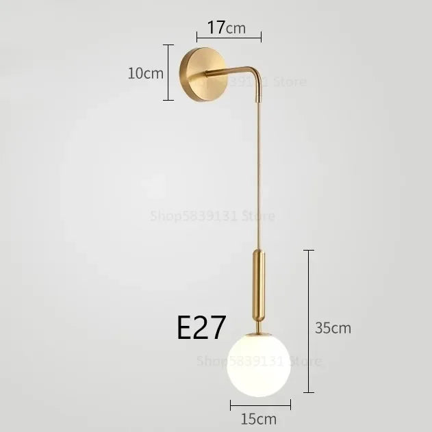 Minimalist LED Wall Light – Elegant Glass Bedside Lamp