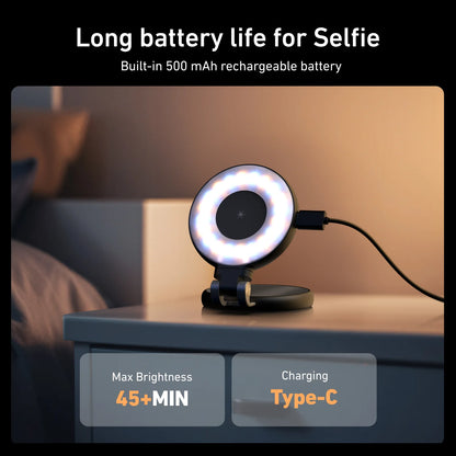 TELESIN Smartphone Magnetic Fill Light Mini Selfie Light 3 Modes Adjustable Brightness for Iphone XIAOMI HUAWEI SAMSUNG Phone -
Glow Anytime, Anywhere — Capture Your Best Self with Magnetic Lighting Magic