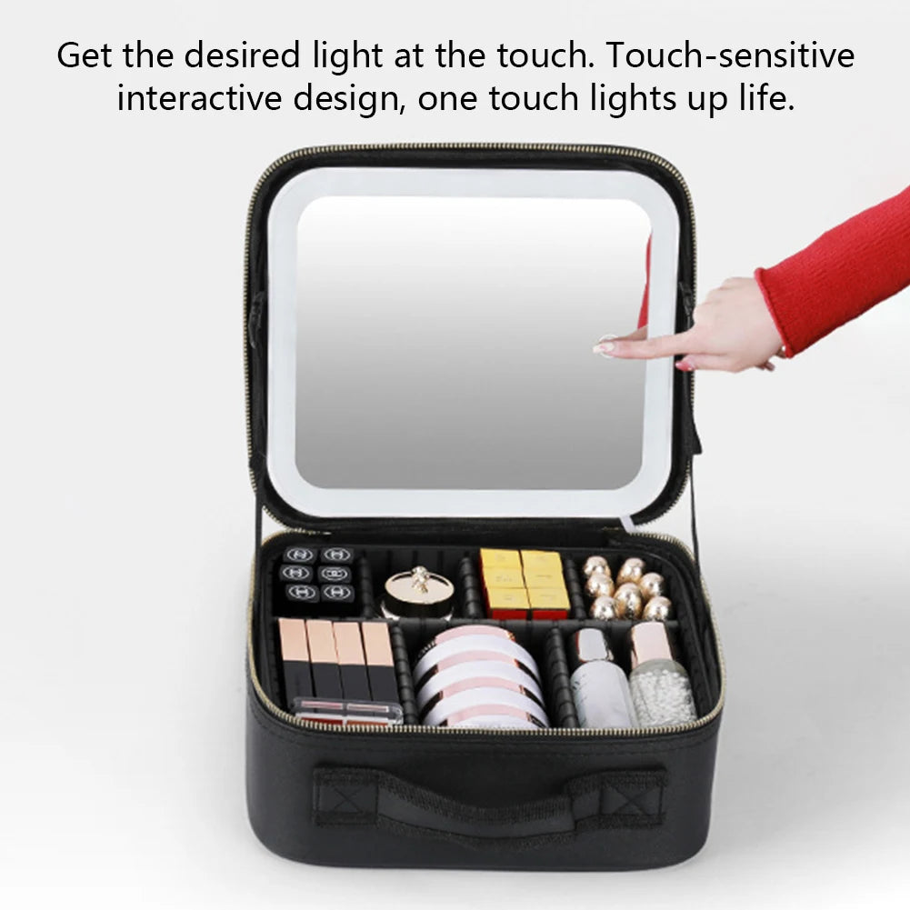 Smart LED Cosmetic Case With Mirror Travel Makeup Bag Large Capacity Female Beautician Skincare Product
Perfect Lighting, Perfect Organisation — Your All-In-One Beauty Case for Travelling in Style