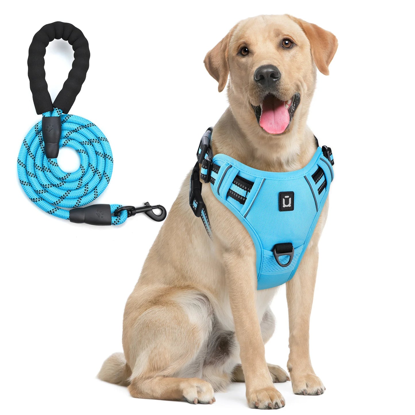 Dog Harness and Leash Combo, Escape Proof No Pull Vest Harness, with 5 Feet Leash, Reflective Adjustable Soft Padded Pet Harness - Walks Made Worry-Free — The Harness That Keeps Your Best Friend Safe, Happy, and Close.