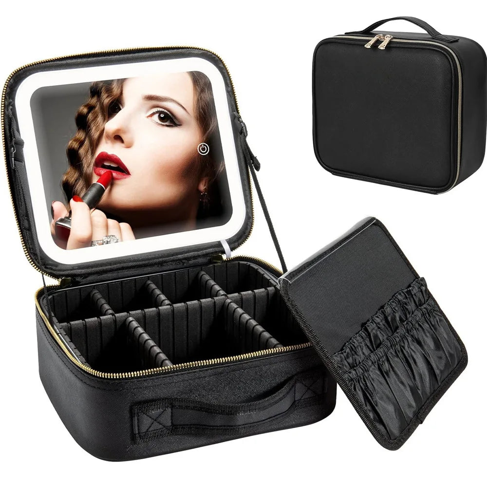 Smart LED Cosmetic Case With Mirror Travel Makeup Bag Large Capacity Female Beautician Skincare Product
Perfect Lighting, Perfect Organisation — Your All-In-One Beauty Case for Travelling in Style
