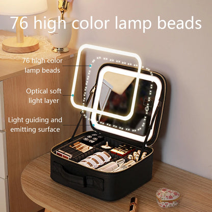 Smart LED Cosmetic Case With Mirror Travel Makeup Bag Large Capacity Female Beautician Skincare Product
Perfect Lighting, Perfect Organisation — Your All-In-One Beauty Case for Travelling in Style