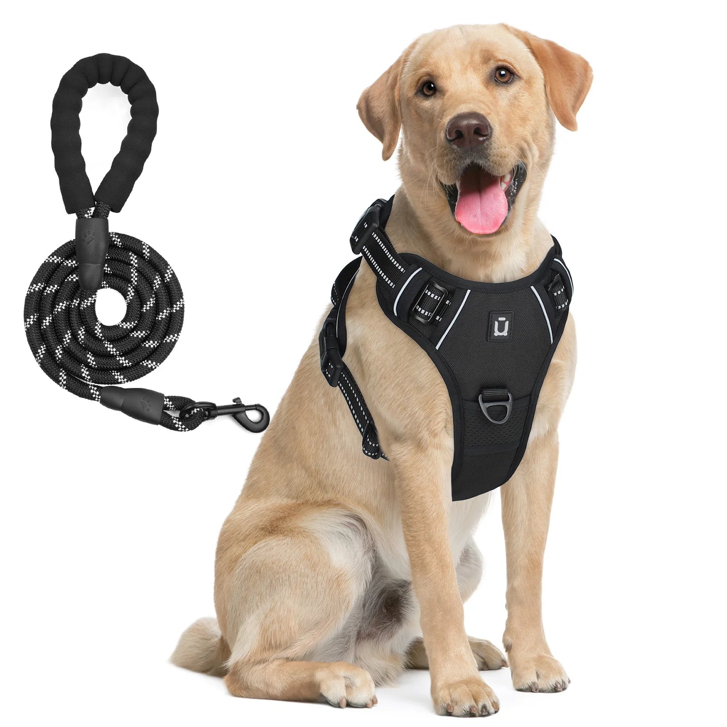 Dog Harness and Leash Combo, Escape Proof No Pull Vest Harness, with 5 Feet Leash, Reflective Adjustable Soft Padded Pet Harness - Walks Made Worry-Free — The Harness That Keeps Your Best Friend Safe, Happy, and Close.